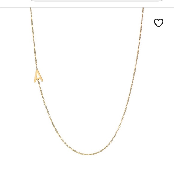 RheaNoaJewelry Jewelry - 14k Solid Gold Asymmetric “A” Initial Necklace